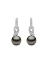 Yoko London 18k White Gold Jazz Pearl And Diamonds Earrings In Silver