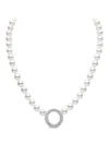 Yoko London 18k White Gold Pearl And Diamond Necklace In White