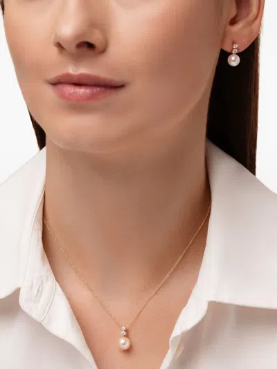 Yoko London 18k Yellow Gold Akoya Pearl And Diamond Earrings