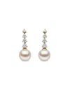 Yoko London 18k Yellow Gold Akoya Pearl And Diamond Earrings In Silver