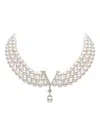 Yoko London 18k Yellow Gold Akoya Pearl And Diamond Necklace In White