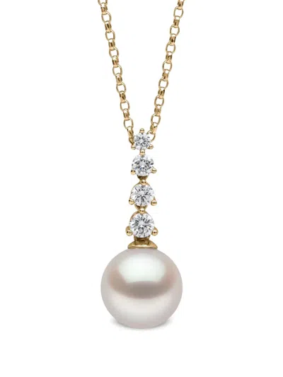 Yoko London 18k Yellow Gold Akoya Pearl And Diamond Pendant In White