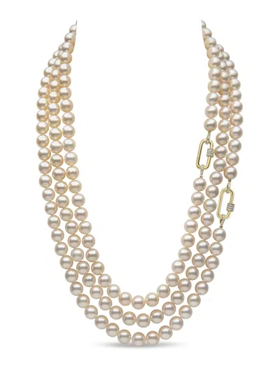 Yoko London 18k Yellow Gold Classic Pearl And Diamond Necklace