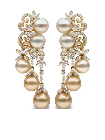 Yoko London 18kt Yellow Gold Ombré South Sea-pearl And Diamond Earrings
