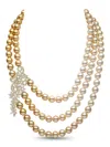 Yoko London 18kt Yellow Gold Ombré South Sea-pearl And Diamond Necklace In Gold