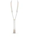Yoko London 18k Yellow Gold Tassel Freshwater-pearl And Diamond Necklace In Gold