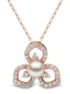 Yoko London 18kt Rose Gold Akoya Pearl And Diamond Necklace In 9