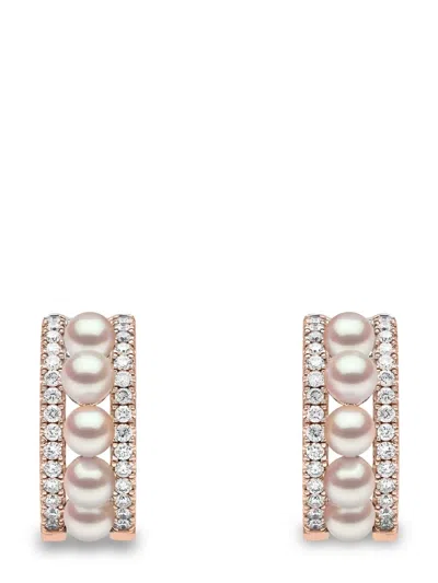 Yoko London 18kt Rose Gold Eclipse Akoya Pearl And Diamond Earrings In 9