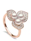 Yoko London 18kt Rose Gold Petal Akoya Pearl And Diamond Ring In 9