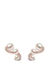 Yoko London 18kt Rose Gold Sleek Akoya Pearl And Diamond Earrings In 9