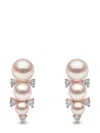 Yoko London 18kt Rose Gold Sleek Akoya Pearl Diamond Earrings In 9
