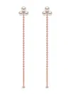 Yoko London 18kt Rose Gold Trend Freshwater Pearl And Diamond Drop Earrings In 9