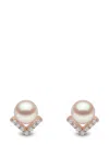 Yoko London 18kt Rose Gold Trend Freshwater Pearl And Diamond Earrings In 9