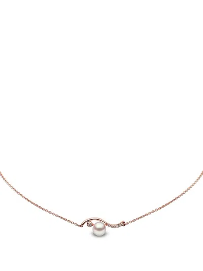 Yoko London 18kt Rose Gold Trend Freshwater Pearl And Diamond Necklace In 9