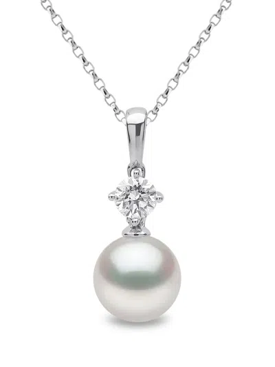 Yoko London 18kt White Gold Classic Pearl Necklace In Silver
