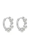 Yoko London 18kt White Gold Eclipse Akoya Pearl And Diamond Hoop Earrings In Silver
