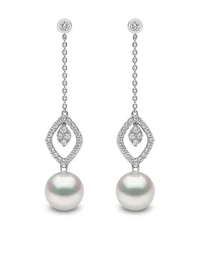 Yoko London 18kt White Gold Trend Freshwater Pearl And Diamond Earrings In 7