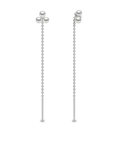 Yoko London 18kt White Gold Trend Freshwater Pearl And Diamond Earrings In 7