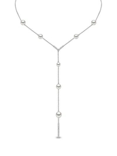 Yoko London 18kt White Gold Trend Freshwater Pearl And Diamond Necklace In 7
