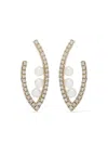 Yoko London 18kt Yellow Gold Sleek Akoya Pearl And Diamond Earrings In Gold