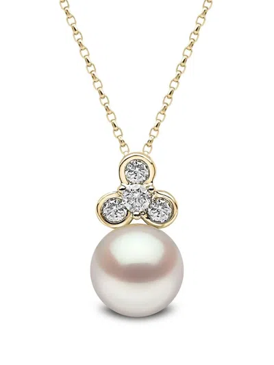 Yoko London 18kt Yellow Gold Trend Diamond And Pearl Pendant Necklace