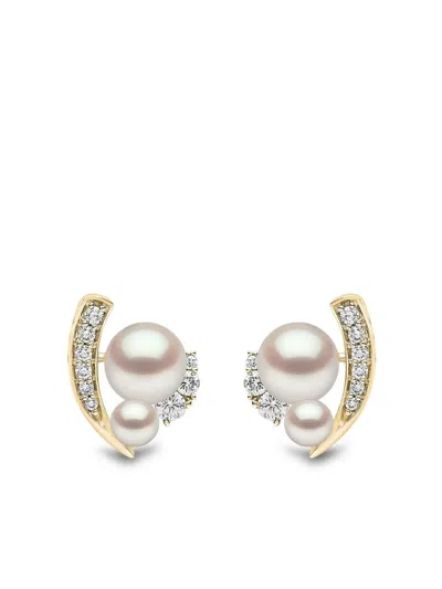 Yoko London 18kt Yellow Gold Trend Freshwater Pearl And Diamond Earrings In 6