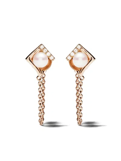Yoko London 18kt Yellow Gold Trend Freshwater Pearl And Diamond Earrings In 6