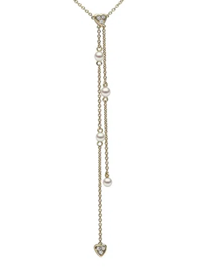 Yoko London 18kt Yellow Gold Trend Freshwater Pearl And Diamond Necklace In 6
