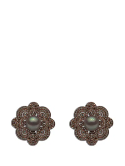 Yoko London Akoya Pearl Earrings In Brown