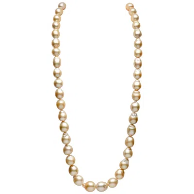Pre-owned Yoko London Baroque Golden South Sea Pearl Necklace In Multi