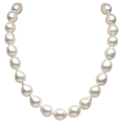 Pre-owned Yoko London Baroque South Sea Pearl Necklace In 18k White Gold