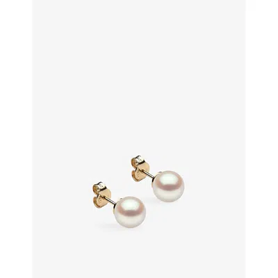 Yoko London Classic 18ct Yellow-gold And Akoya Pearl Stud Earrings