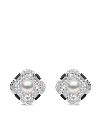 Yoko London Cleopatra Pearl And Diamond Earrings In Brown