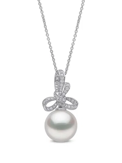 Yoko London Contessa Diamond And Pearl Pendant In Brown