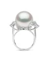 Yoko London Duchess Diamond And Pearl Ring In Metallic