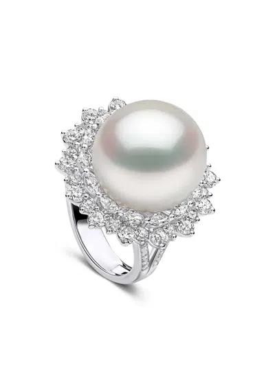 Yoko London Duchess Diamond And Pearl Ring In White