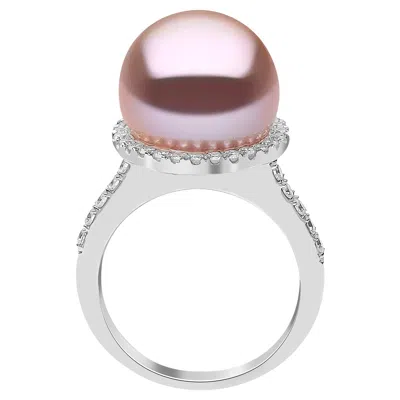 Pre-owned Yoko London Freshwater Pearl And Diamond Ring In 18 Karat White Gold