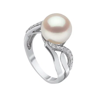 Pre-owned Yoko London Freshwater Pearl And Diamond Ring In 18k White Gold