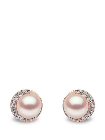 Yoko London Freshwater Pearl And Diamond Trend Earrings In Gold