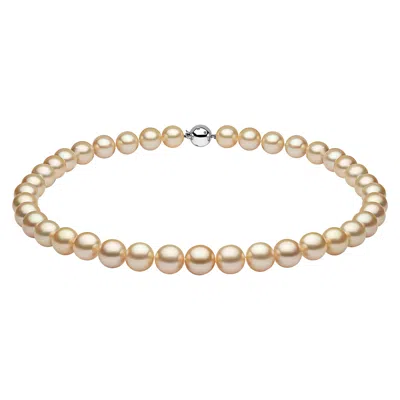 Pre-owned Yoko London Golden South Sea Pearl Classic Necklace On 18 Karat White Gold