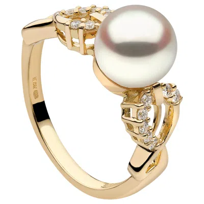 Pre-owned Yoko London South Sea Pearl And Diamond Ring In 18k Yellow Gold