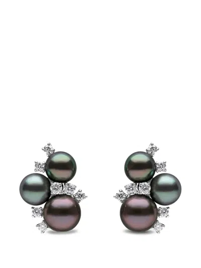 Yoko London Tahitian Pearl Diamond Earrings In Multi