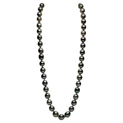 Pre-owned Yoko London Tahitian Pearl Long Classic Strung Necklace In 18 Karat White Gold