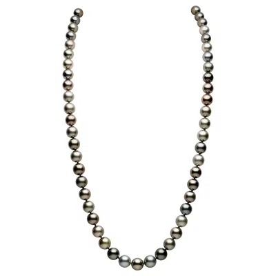 Pre-owned Yoko London Tahitian Pearl Long Classic Strung Necklace In 18 Karat White Gold