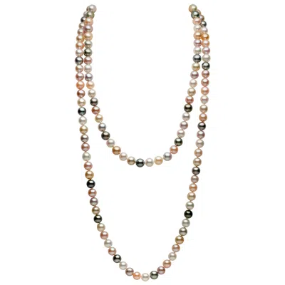 Pre-owned Yoko London Tahitian, South Sea And Pink Freshwater Pearl Rope Necklace