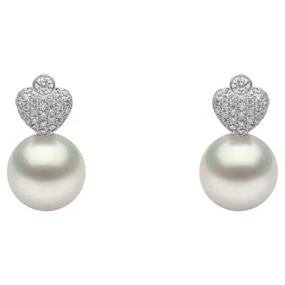 Pre-owned Yoko London Valentines Collection - 18ct White Gold Freshwater Pearl Earrings