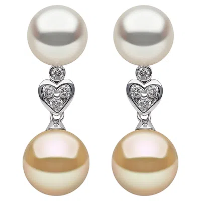 Pre-owned Yoko London Valentines Collection - 18ct White Gold South Sea Earrings