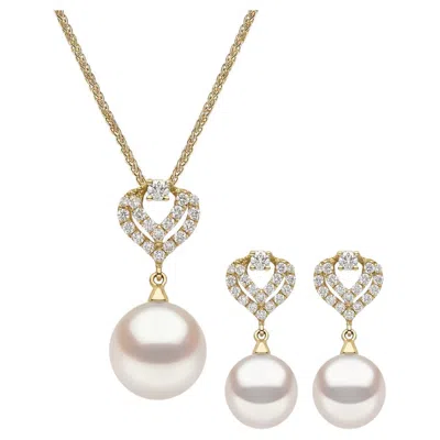 Pre-owned Yoko London Valentines Collection - 18ct Yellow Gold Diamond Earring/pendant Set