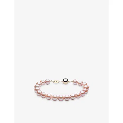 Yoko London Womens 18ct Yellow Gold Classic 18ct Yellow-gold And Pink Freshwater-pearl Bracelet In Neutral