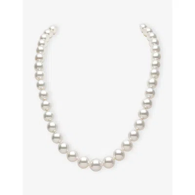 Yoko London Womens 18kt White Gold Classic 18ct White Gold And South Sea Pearl Necklac In Orange